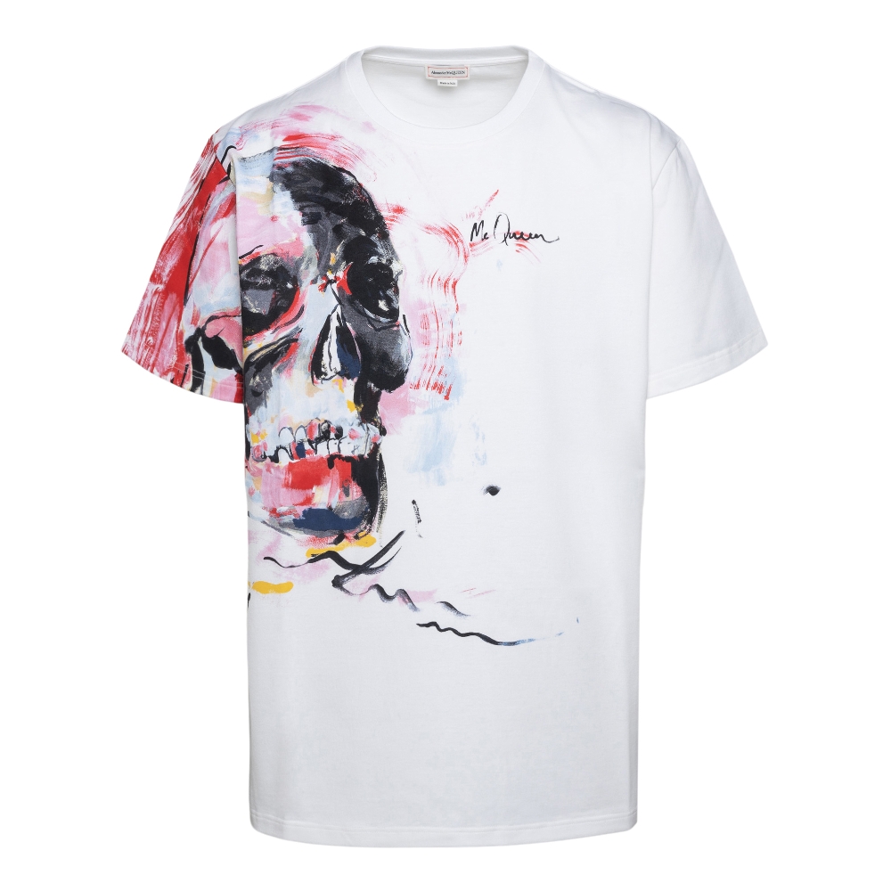 White t-shirt with skull print Alexander Mcqueen